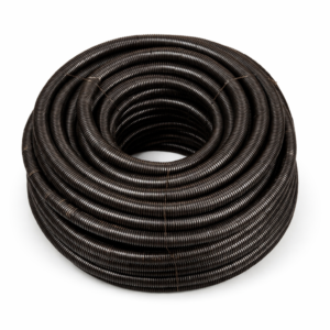 peszel karbowany 320N 25m z pilotem czarny w rolce rura osłonowa do instalacji elektrycznych