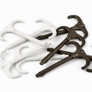 hak podwójny do rur ogrzewania podłogowego biały czarny do mocowania rur PEX w instalacjach grzewczych