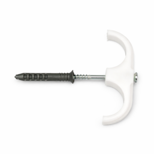 hak podwójny do rur PEX 14-25 mm z kołkiem montażowym i wkrętem