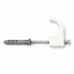 Hak pojedynczy do rur PEX i peszla z kołkiem montażowym 50szt.